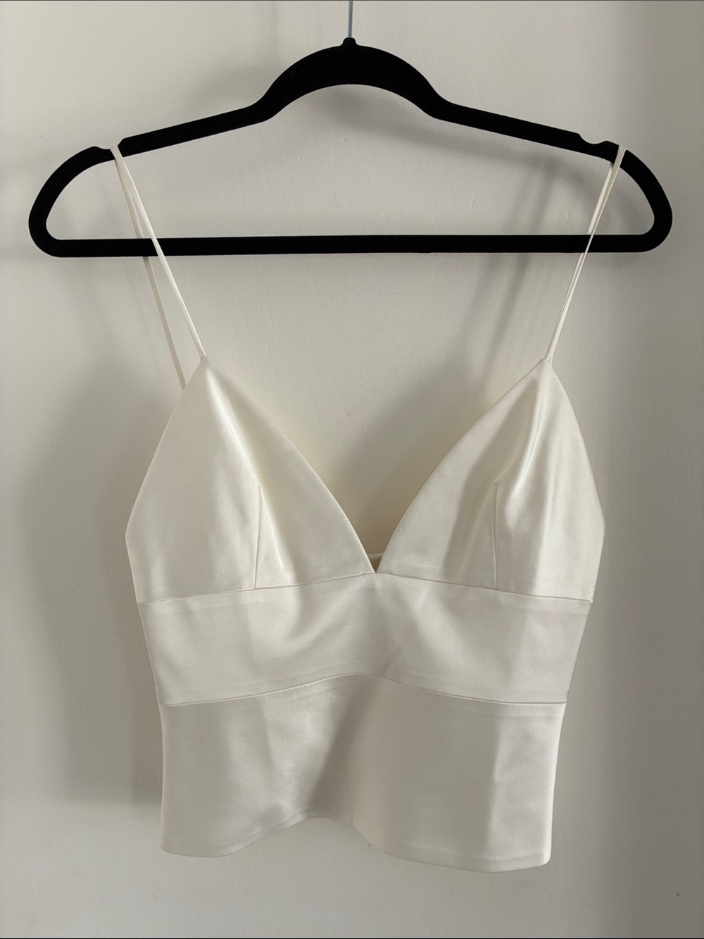 L’agence cream Satin Bandeau Cami Top with zipper size small